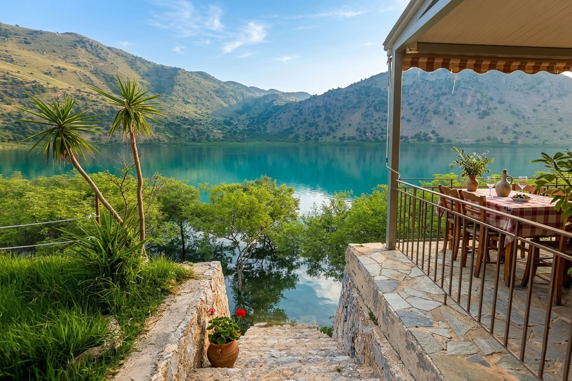Lake Kournas landscape and Thea Villas views